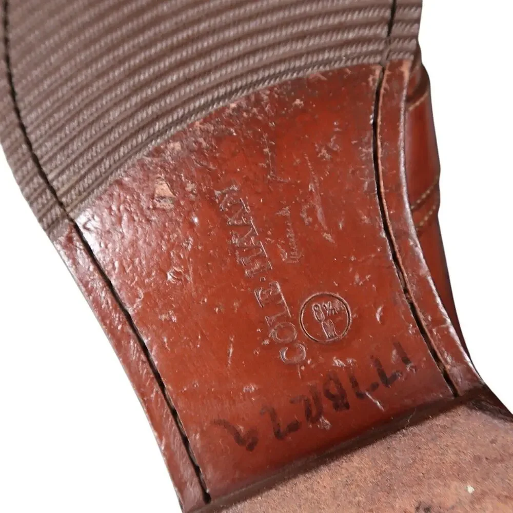 Cole Haan Shoes Mens 8.5 Loafers Leather Buckle Strap Moc Toe Handsewn Slip On